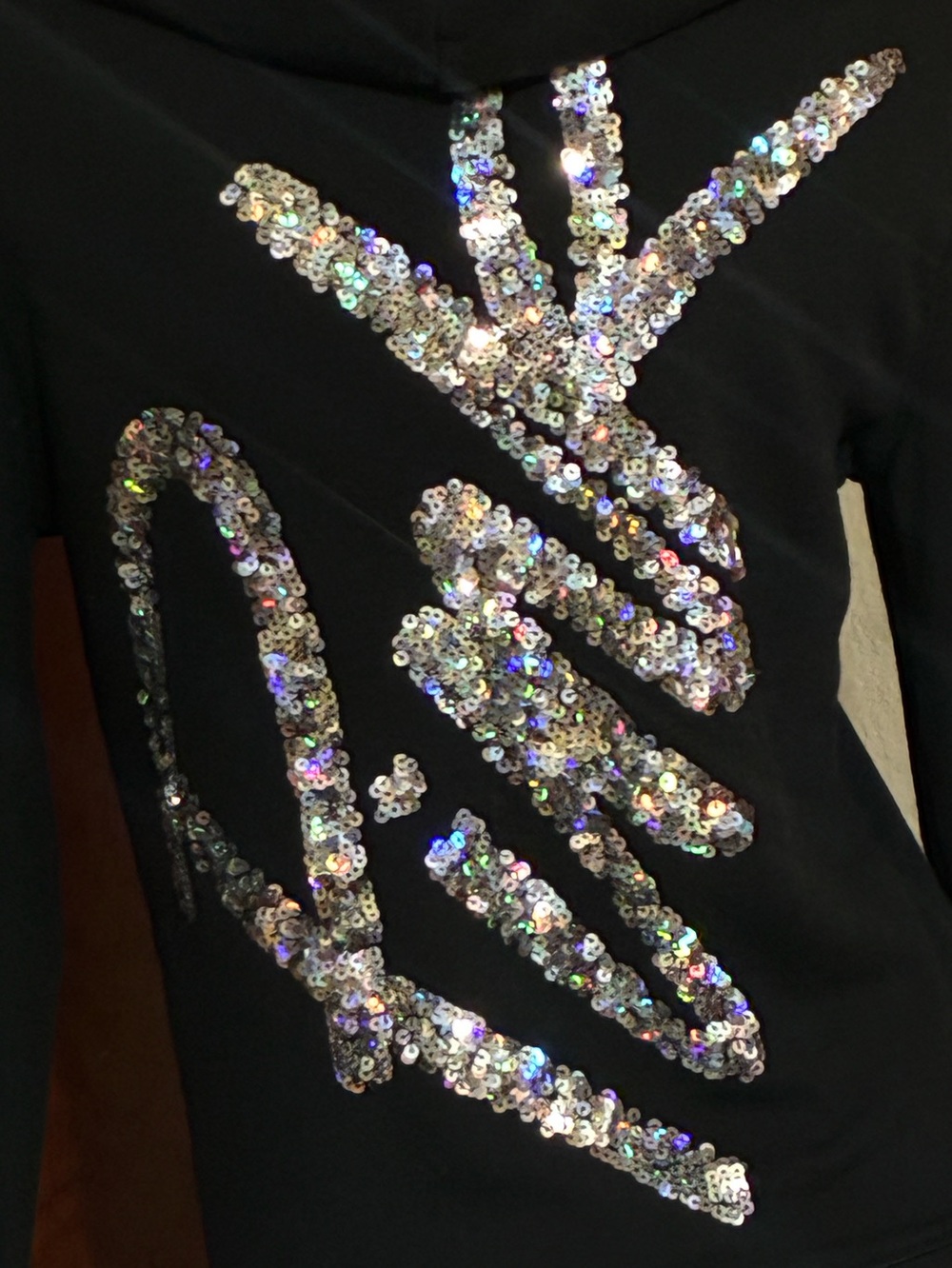 VS Pink Black w/ Iridescent Sequin “Pink” Zip Up Hoodie - Picture 2 of 5